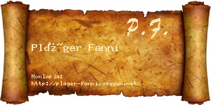 Pláger Fanni névjegykártya
